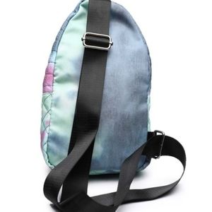 All-over tie dye printQuilted mini  crossbody bag